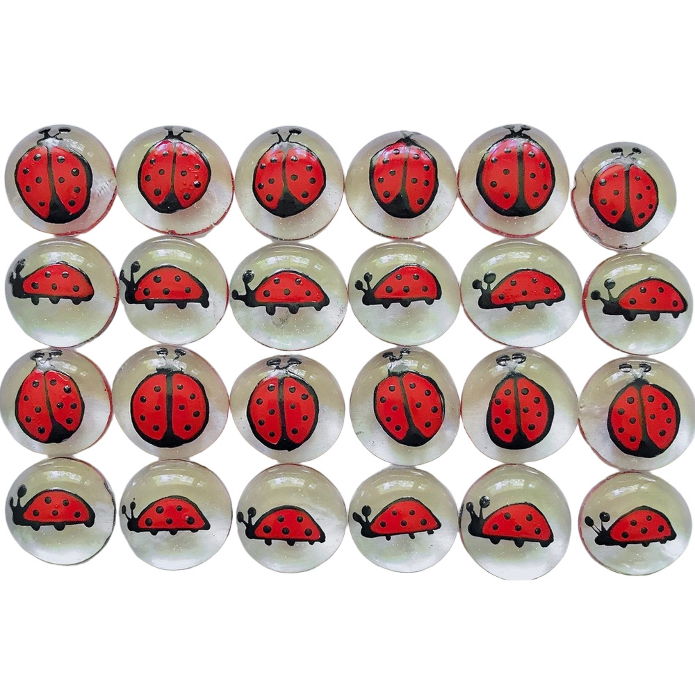 Ladybugs Hand Painted Glass Gems Party Decor Favor